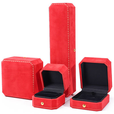 Custom Logo Jewelry Package in Red Velvet for Pendant Earrings Bracelet Necklace Ring