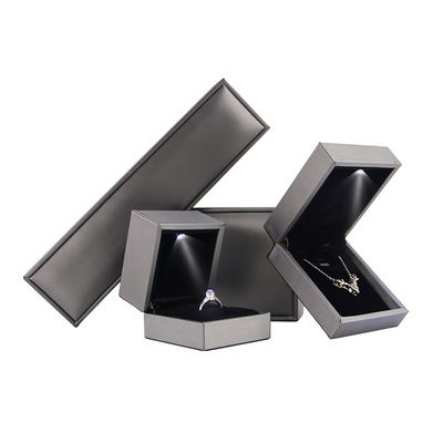 Jewelry Package for Hanhong custom logo luxury faux leather silver LED box Contact us