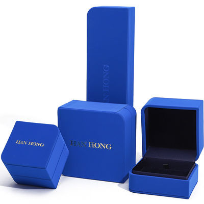 Rectangle Blue Leather Jewelry Box for Customized Size Earrings Bracelet Necklace Ring