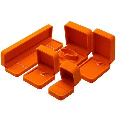 hign end Jewellery Box ring Necklace bracelet packaging Luxury square orange Velvet Jewelry Box