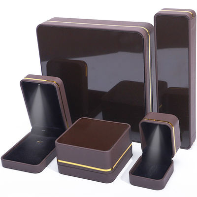 Han Hong Rectangle Jewelry Box with LED Light and Velvet Lining Luxury Accessories