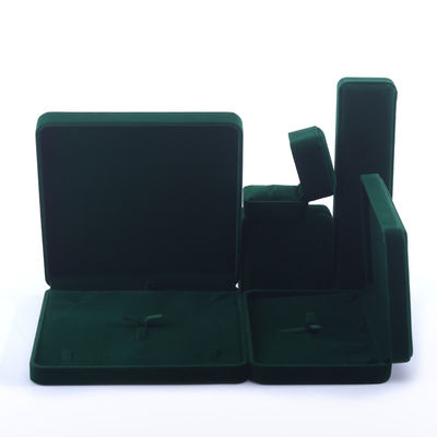 hign quality velvet Jewellery Box handmade square Dark green Velvet Jewelry Box for Necklace Bracelet Ring