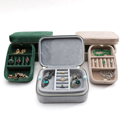Wedding Velvet Travel Ring Box for Han Hong Couple Necklace Jewelry Storage