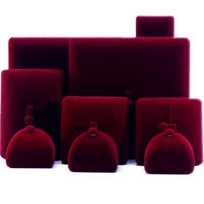 elegant double door jewelry box hign end red velvet jewellery box with logo