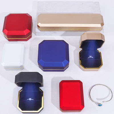 Customizable Exquisite Matte Jewelry Packaging Box Soft Velvet Interior with LED Light