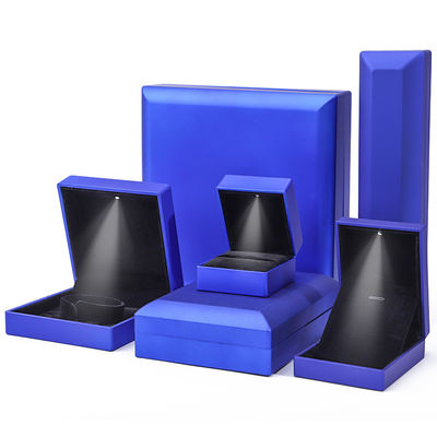 Custom Logo Blue LED Jewelry Box for Necklace Bracelet and Earrings