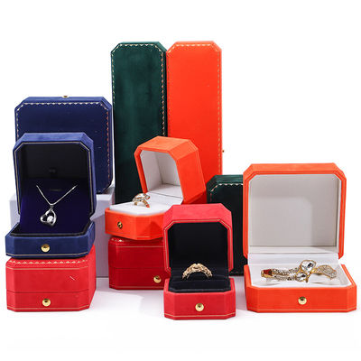 Custom Logo Rectangle Velvet Jewelry Box for Pendant Earrings Bracelet Necklace Ring