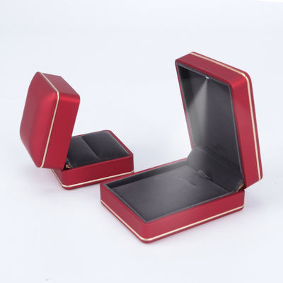 Plastic Velvet Jewelry Boxes Material with Light and Custom Logo Silk Screen Printing