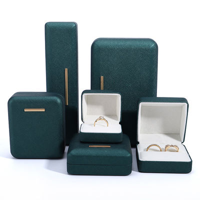 Hanhong Green PU Leather Velvet Jewelry Box for Customized Logo and Luxury Packaging