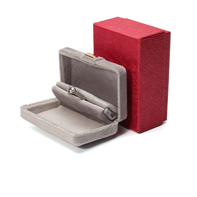 Customized Size Gray Metal Jewelry Packaging Box with Velvet Lining and Custom Logo