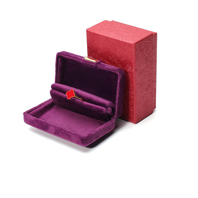Custom Logo Luxury Purple Velvet Jewelry Box for Earrings Bracelet Necklace Ring