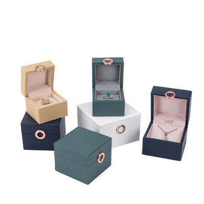 Jewelry Package Hanhong Four-Leaf Clover Luxury PU Leather Ring Box with Custom Logo