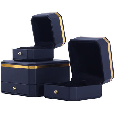 Octagonal Black PU Leather Jewelry Box for Hanhong Custom Logo Bracelet Necklace Ring