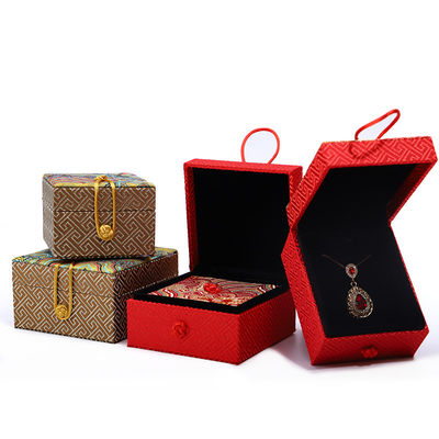 Handmade Velvet Jewelry Boxes Material Chinese Style Red Necklace Pendant Storage Box