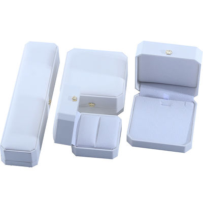 White PU Leather Jewelry Box for Hanhong Custom Crown Shape Jewelry Storage Function