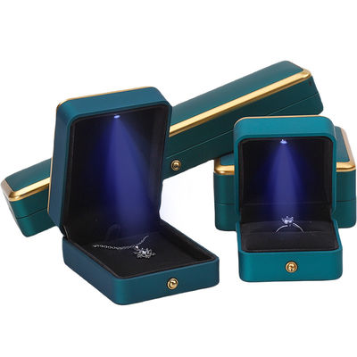 Bracelet Necklace Earring Ring Jewelry Box with Light Luxury Organizer Peacock Blue