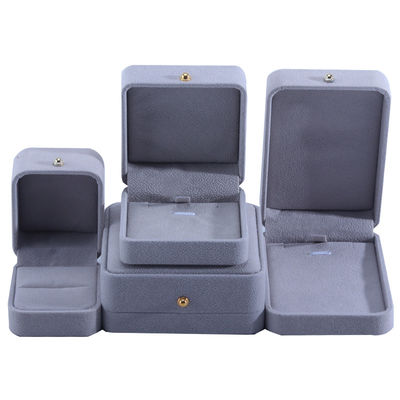 Hot Stamping Logo Velvet Jewelry Box for Necklace Bracelet Earrings and Ring 9*9*3.5cm