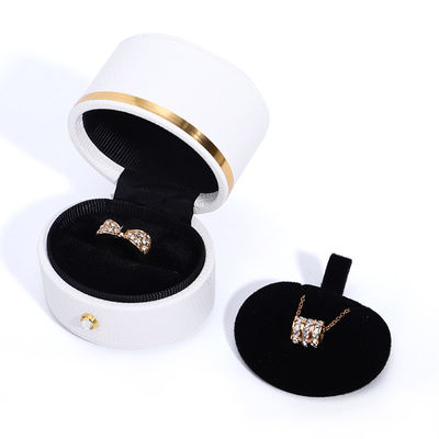 Customized Size White PU Leather Jewelry Box for Small Travel Portable and Functional