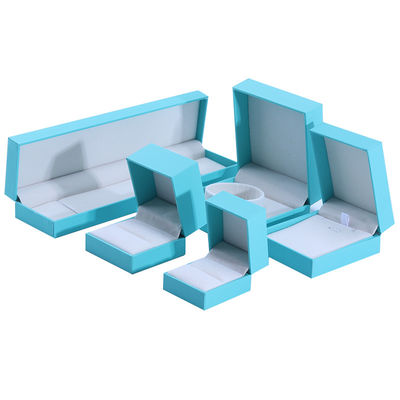 Handmade Eco Cardboard flip sky blue Jewelry Box customizable jewellery box