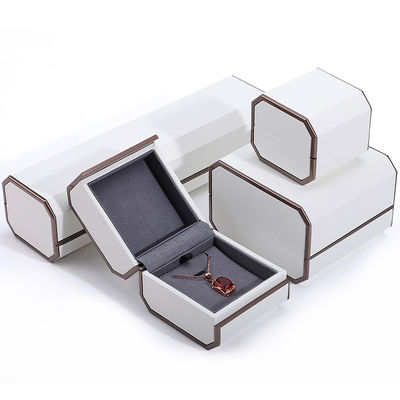 White PU Leather Jewelry Package for Customized Size Rings Necklaces and Bracelets