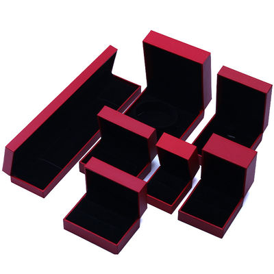 OEM Red Paper Jewelry Box Set Velvet Lining Custom Jewelry Packaging Case