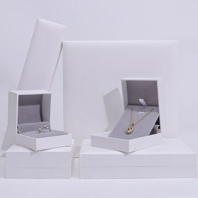 Handmade Eco Cardboard flip white Jewelry Box customizable jewellery box