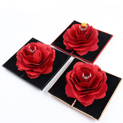 OEM Black Safflower Jewelry Packaging Case Rose Flower Gift Box For Jewellry