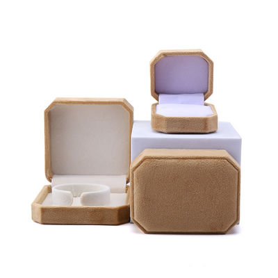 elegant handmade Yellow Octagonal Velvet Jewelry Box for Necklace Earrings Bracelet Ring