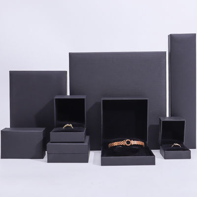 Handmade Eco Cardboard flip black Jewelry Box customizable jewellery box