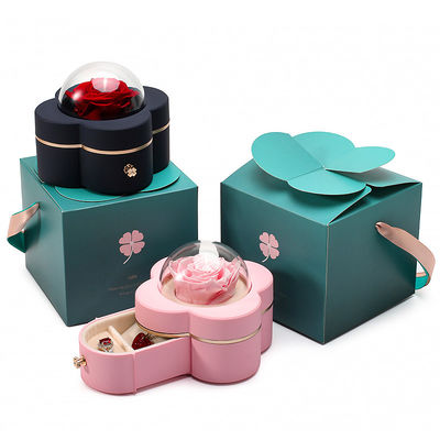 Four Leaf Clover Shape Spray Paint Drawer Jewelry Box for Sophisticated Packaging