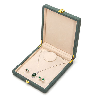 Green Microfiber Leather Jewelry Storage Box for Pearl Necklace 20*23*5cm Hanhong Custom