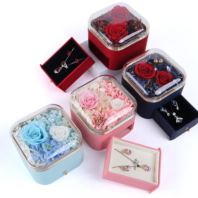 Customized Size Flower Drawer Jewelry Box Rose Design For Valentine'S Day Gift