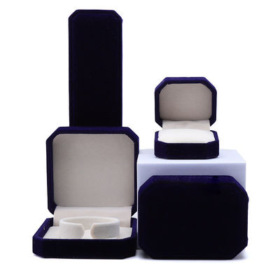 elegant handmade black Octagonal Velvet Jewelry Box for Necklace Earrings Bracelet Ring