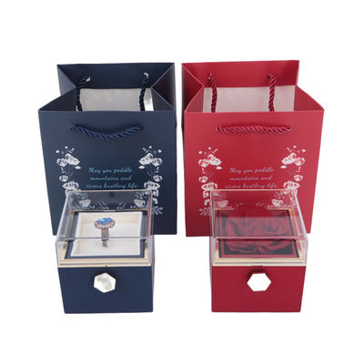 Preserved Soap Rose Flower Jewelry Box For Valentine's Day Gift Jewelry Package