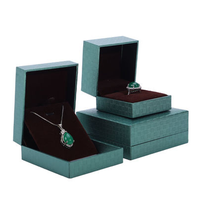 Green Paper Jewelry Display Box , Pendant Bracelet Necklace Ring Jewelry Packaging