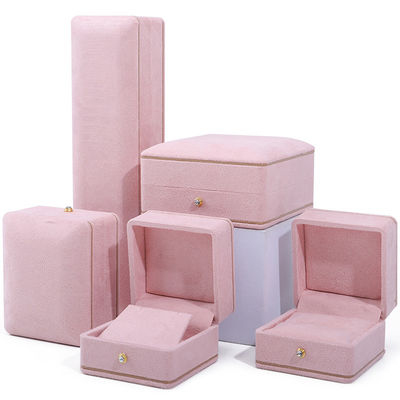 Rectangle Pink Jewelry Box for Custom Logo Packaging of Bracelets Necklaces and Rings