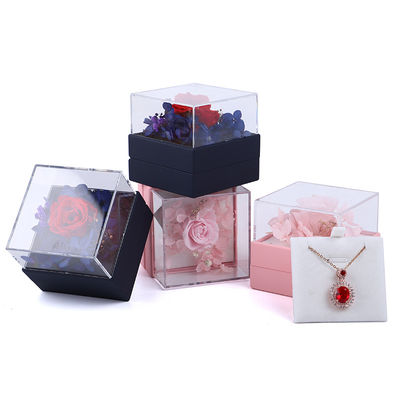 Luxury Square Rose Necklace Box Jewelry Gift Box For Captivating Presentation