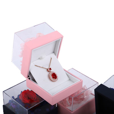 Square Rose Flower Jewelry Packaging Box Floral Ring Box For Gift Custom Design