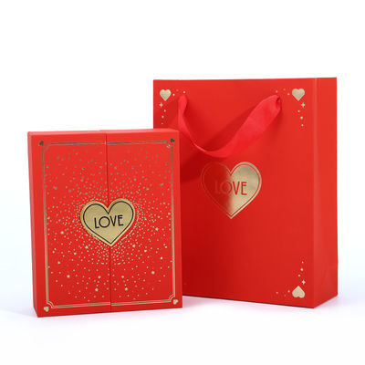 Heart Shaped Red Rose Flower Jewelry Box Packaging For Valentine's Day Necklace