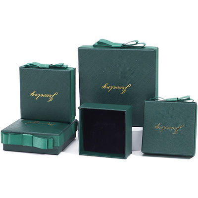 lid and base jewellery Box customizable Eco Friendly paper green Jewelry Box