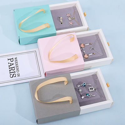 Discreet Cardboard Paper Jewelry Gift Packaging Box With Tote Bag For Storage