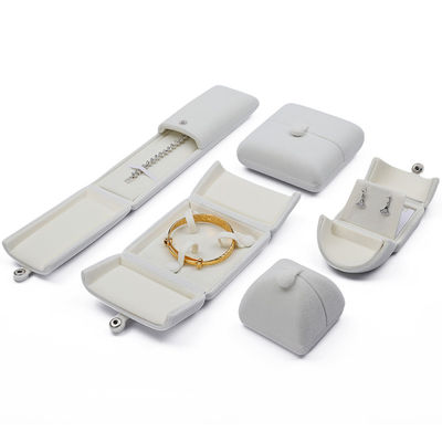 elegant double door jewelry box hign end white velvet jewellery box with logo