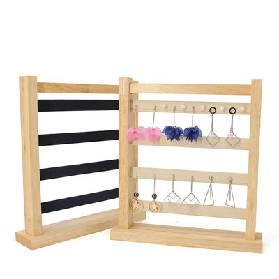 Compact Multipurpose Wooden Ear Rings Drop Display Rack Jewelry Exhibition Stand