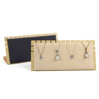 Notched Edge Multipurpose Wooden Jewelry Display Rack Stand for Pendant Earrings