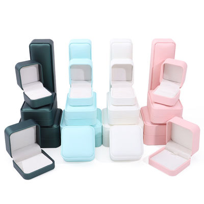 Multi-Color Convex-Roof PU Leather Jewelry Storage Box Package for Ring Pendant