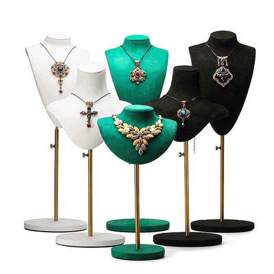Portable Detachable Soft Velvet Jewelry Organizer Mannequin Luxury Display Bust