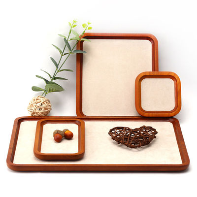 Durable Solid Wood Jewelry Display Tray Luxury Props For Ring Pendant Display