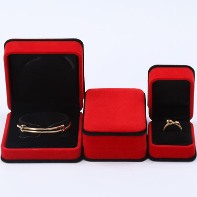 Handmade Noble Velvet Jewelry Box Round Corner Ring Case for Ear Stud Bracelet Pendant
