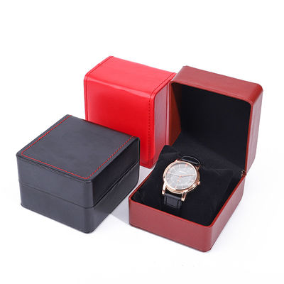 Mens Square Faux Leather Watch Case Box With Pillow For Luxury Display