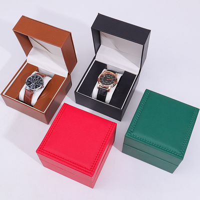 High-End PU Leather Watch Storage Box with Wooden Internal for Luxury Packaging